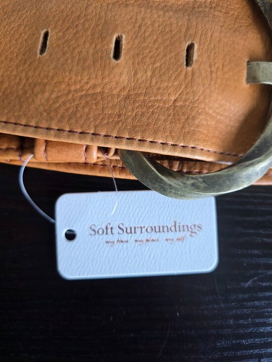 NEW Soft Surroundings Savannah Belt Wide Buckle Leather Whiskey Size M Missy USA main image 6